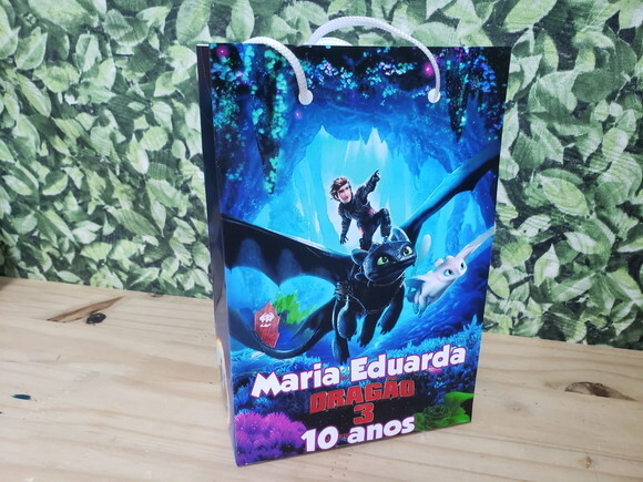 Como Treinar Seu Dragão Sacola Personalizada Pronta Entrega