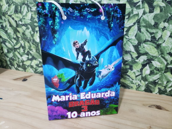 Como Treinar Seu Dragão Sacola Personalizada Pronta Entrega