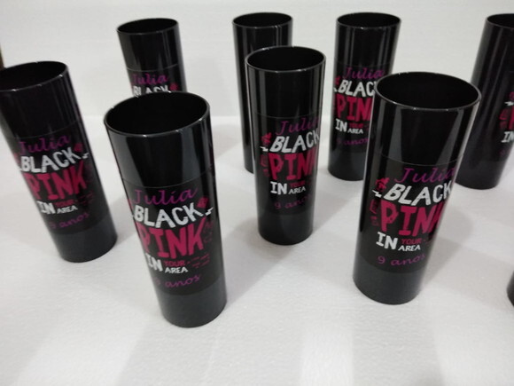 Copo Long Drink Black e Pink Personalizado