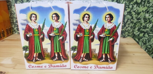Cosme e Damião Sacola 24x17x8 cm Pronta Entrega