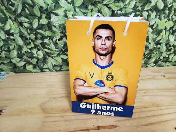 Cristiano Ronaldo Al Nassr Sacola Personalizada Pronta Entg