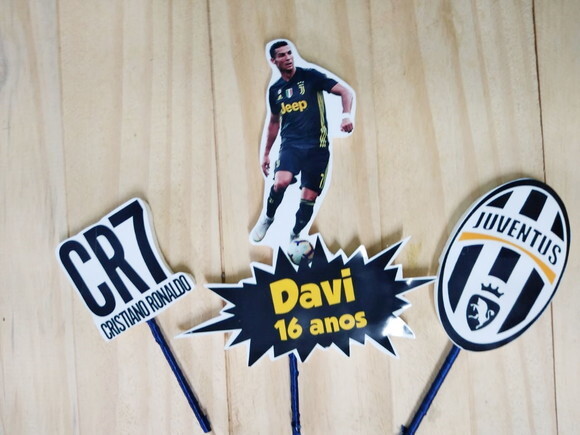 Cristiano Ronaldo Topo de Bolo Personalizado P Entrega