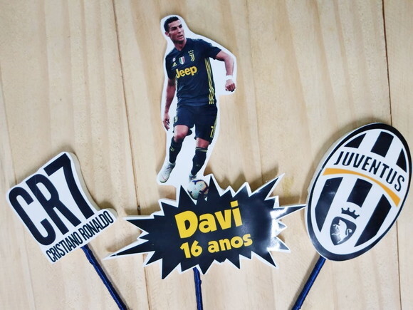 Cristiano Ronaldo Topo de Bolo Personalizado P Entrega