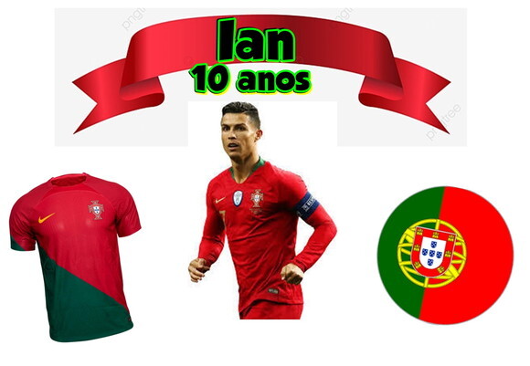 Cristiano Ronaldo Topo de Bolo Personalizado Portugal