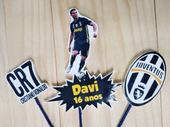 Cristiano Ronaldo Topo de Bolo Personalizado P Entrega