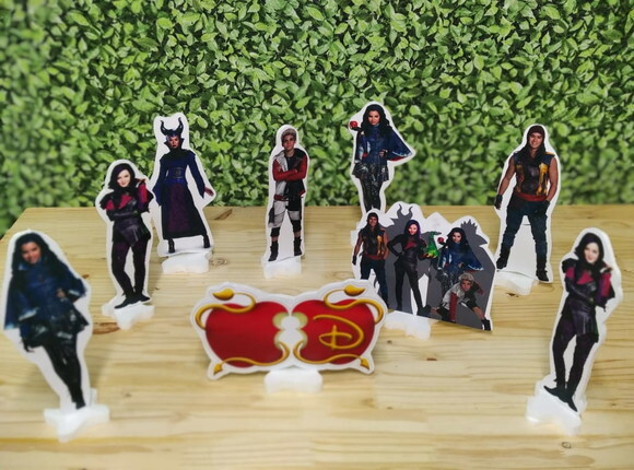 Descendentes Kit de Mesa Displays 9 Peças Pronta Entrega