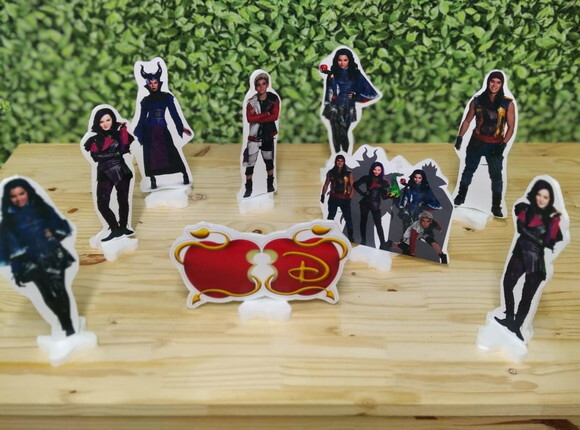 Descendentes Kit de Mesa Displays 9 Peças Pronta Entrega