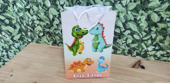 Dino Baby Sacola Personalizada Pronta Entrega