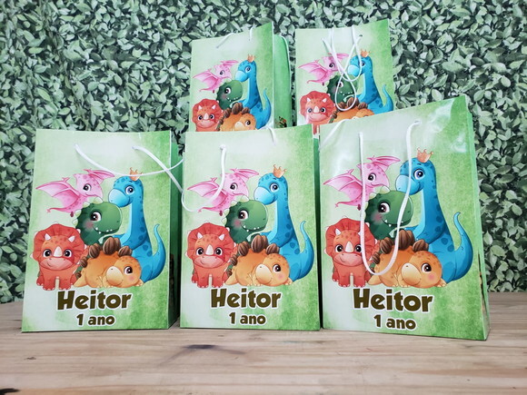 Dinossauro Baby Sacola Personalizada Pronta Entrega
