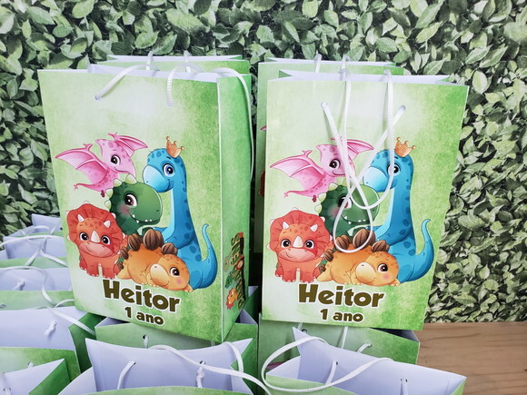 Dinossauro Baby Sacola Personalizada Pronta Entrega