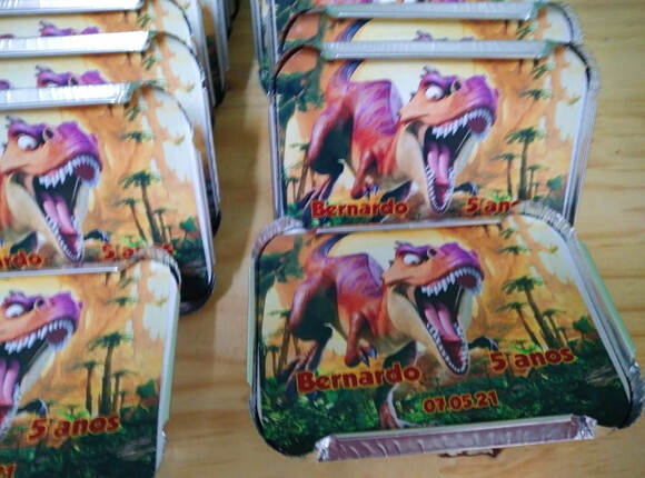 Dinossauro Marmitinhas Personalizadas 20 Unidades P Entrega