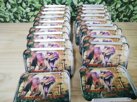 Dinossauro Marmitinhas Personalizadas 20 Unidades P Entrega