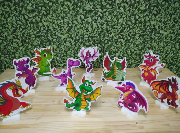 Dragões Kit de Mesa 10 Peças Displays Pronta Entrega