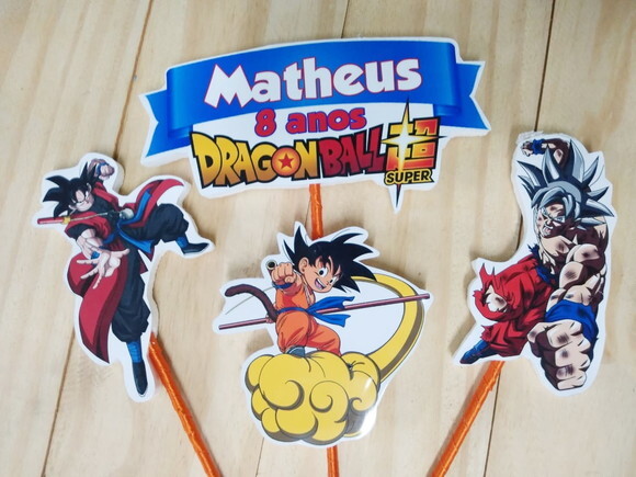 Dragon Ball Topo de Bolo Personalizado