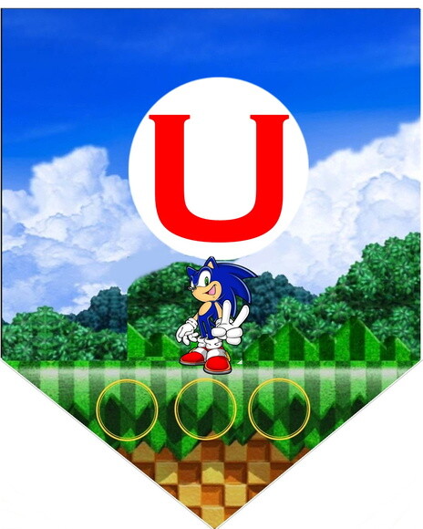 Faixa com Parabens + Nome Tema Sonic