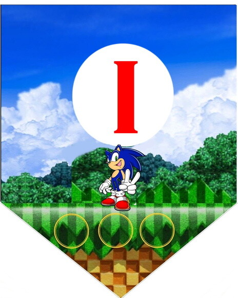 Faixa com Parabens + Nome Tema Sonic