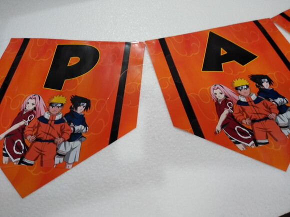 Faixa Parabéns Mais Nome Naruto Personalizada