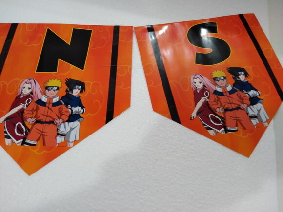 Faixa Parabéns Mais Nome Naruto Personalizada
