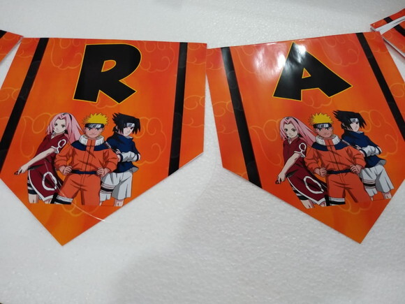 Faixa Parabéns Mais Nome Naruto Personalizada