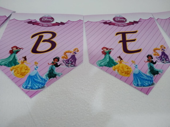 Faixa Parabens Princesas Mais Nome Personalizada