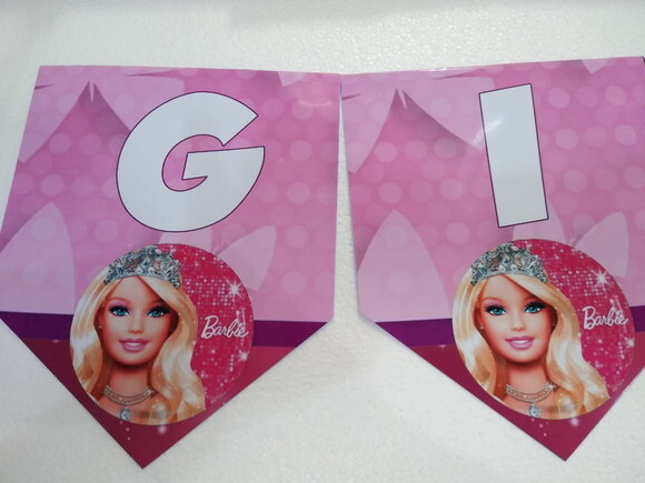 Faixa Varal Barbie Personalizada Parabéns Mais Nome
