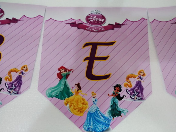Faixa Parabens Princesas Mais Nome Personalizada