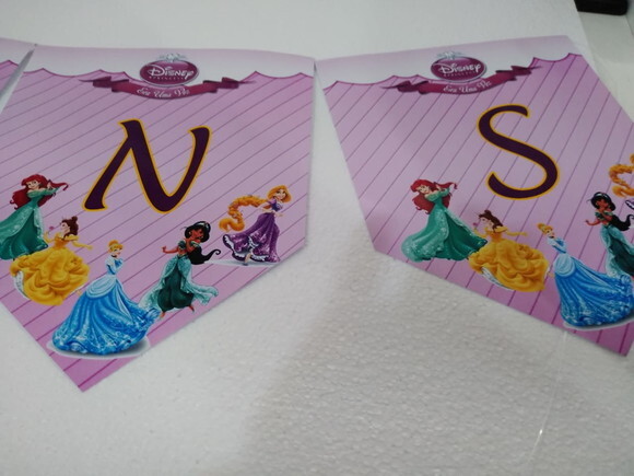 Faixa Parabens Princesas Mais Nome Personalizada
