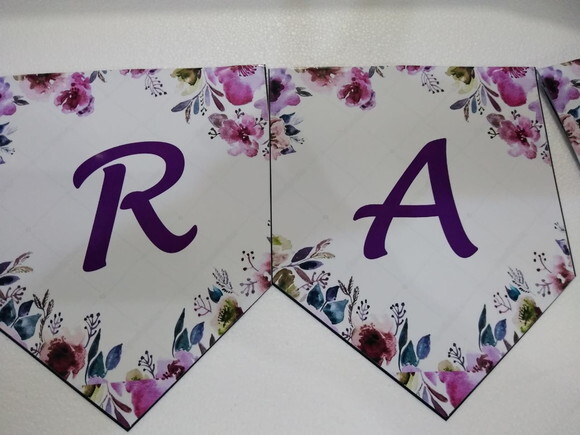 Faixa Varal Floral Parabens Mais Nome