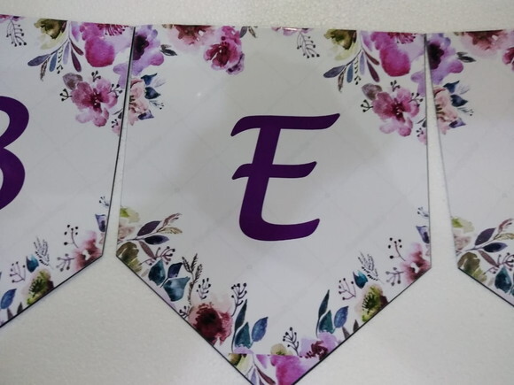 Faixa Varal Floral Parabens Mais Nome