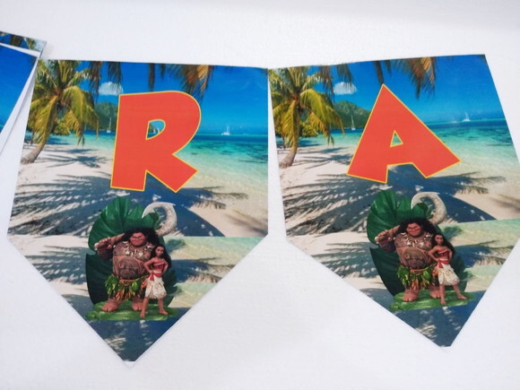 Faixa Varal Moana Parabens Mais Nome