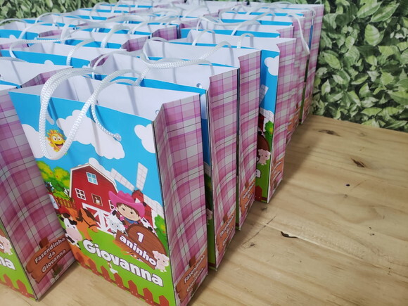 Fazendinha Menina Sacola Personalizada Pronta Entrega