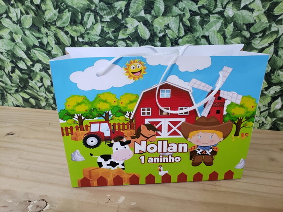 Fazendinha Sacola Personalizada Pronta Entrega