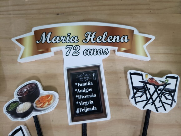 Feijoada Topo de Bolo Personalizado Pronta Entrega