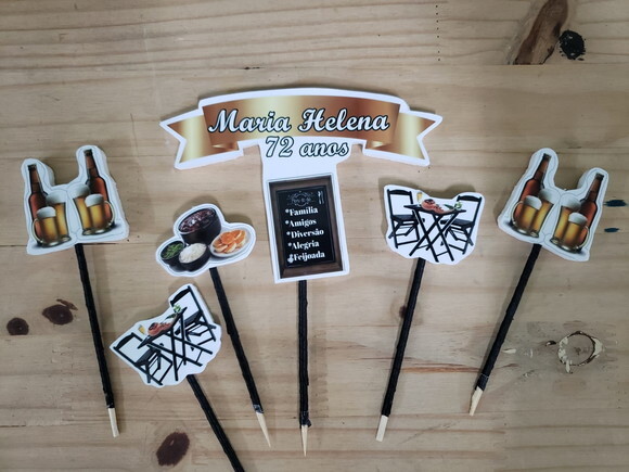 Feijoada Topo de Bolo Personalizado Pronta Entrega