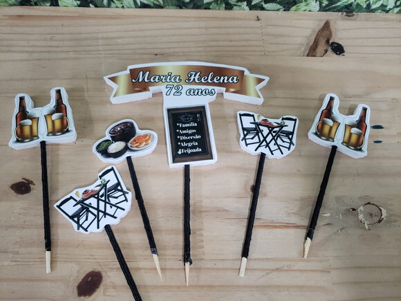 Feijoada Topo de Bolo Personalizado Pronta Entrega