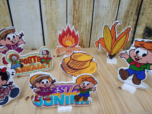 Festa Junina Kit de Mesa Displays 8 Peças Pronta Entrega
