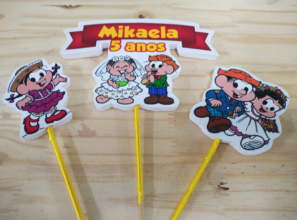 Festa Junina Topo de Bolo Personalizado Pronta Entrega
