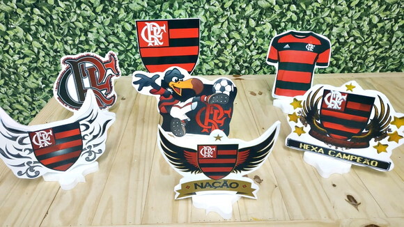 Flamengo Displays de Mesa 7 Peças Pronta Entrega