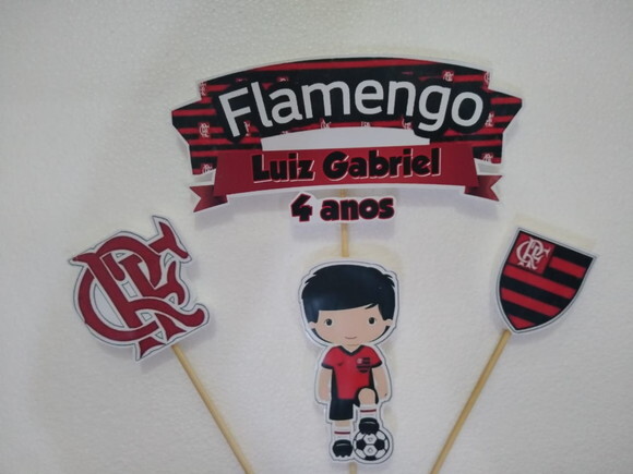 Flamengo Topo de Bolo Personalizado Pronta Entrega