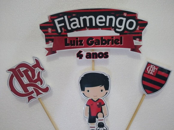 Flamengo Topo de Bolo Personalizado Pronta Entrega