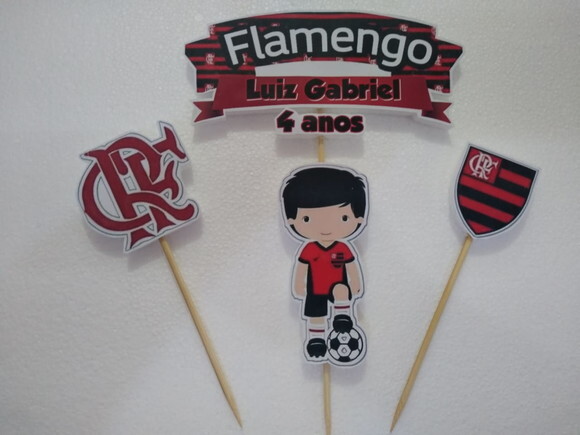 Flamengo Topo de Bolo Personalizado Pronta Entrega