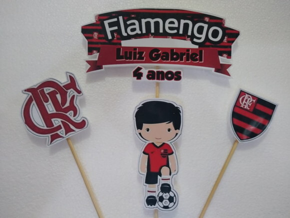 Flamengo Topo de Bolo Personalizado Pronta Entrega