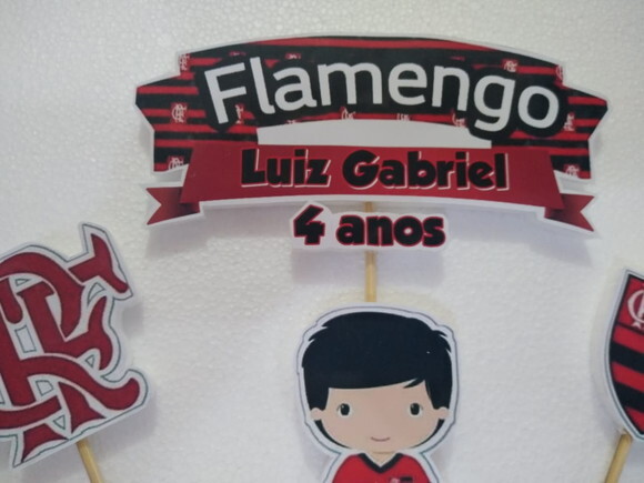 Flamengo Topo de Bolo Personalizado Pronta Entrega