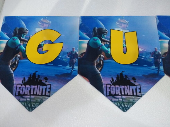 Fortinit Varal Faixa Parabéns Mais Nome Personalizada