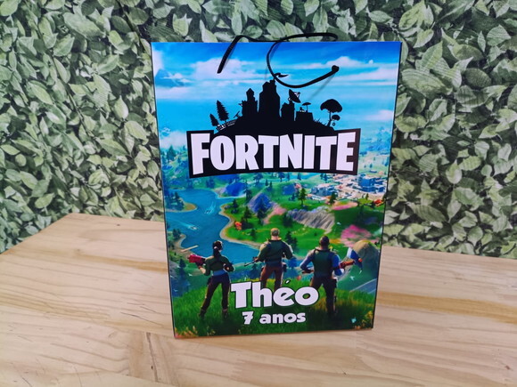 Fortnite Sacola Personalizada Tam 24x17x8 cm Pronta Entrega