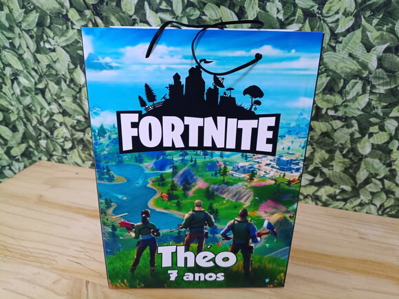 Fortnite Sacola Personalizada Tam 24x17x8 cm Pronta Entrega