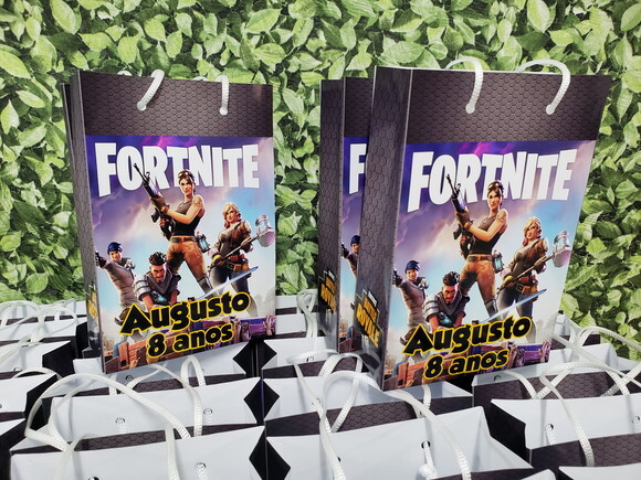 Fortnite Sacola Personalizada Tam 24x17x8 cm Pronta Entrega