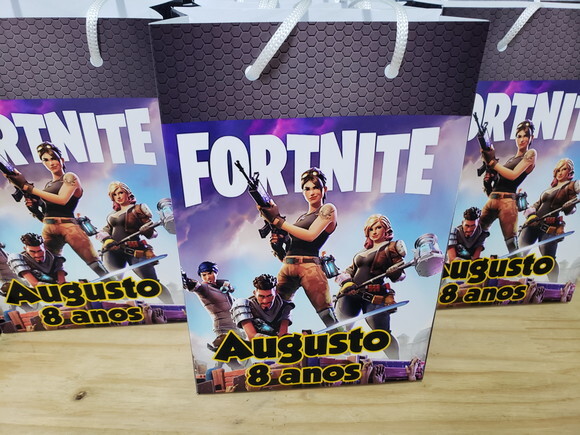 Fortnite Sacola Personalizada Tam 24x17x8 cm Pronta Entrega