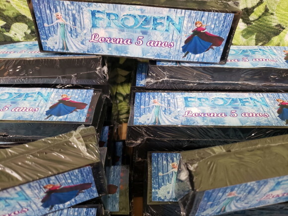 Frozen Lembrancinha Dominó Personalizado Pronta Entrega