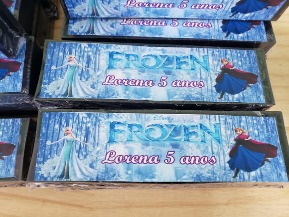 Frozen Lembrancinha Dominó Personalizado Pronta Entrega